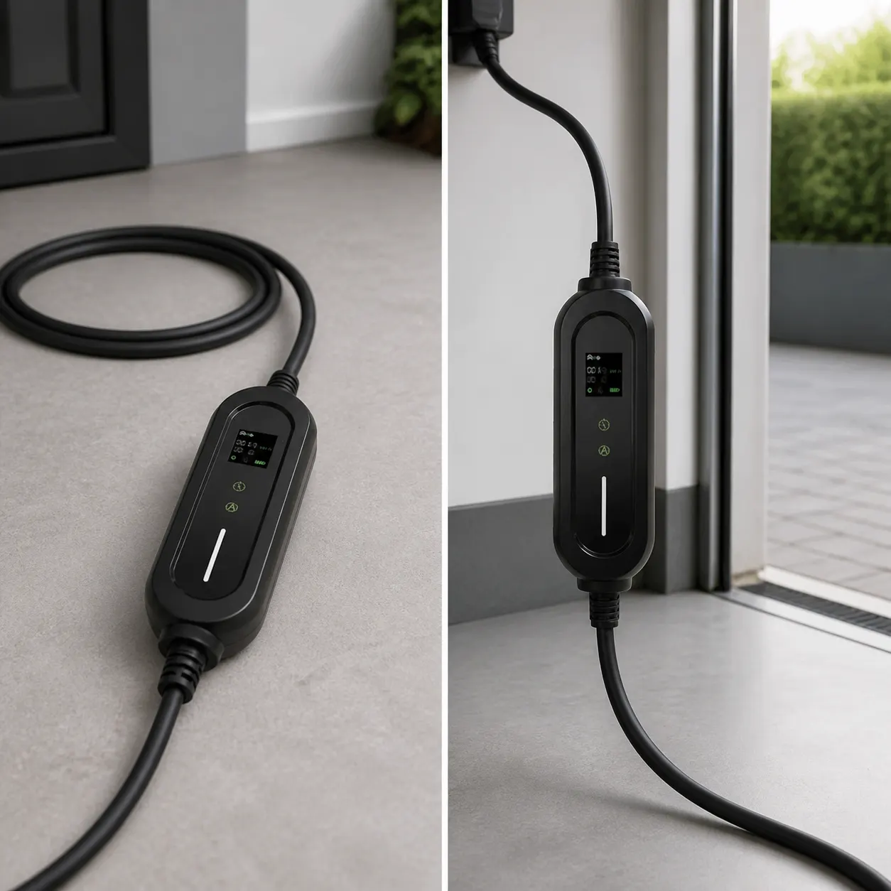 Type 2 3.5 KW 5.5 M Portable EV Charging Cable With UK Plug setup and use views